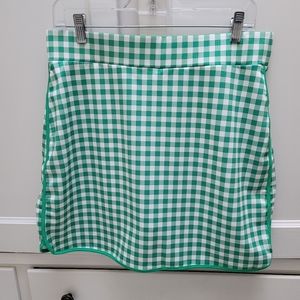 New! J Crew Active Skorts Shorts Green Check Gingham NWT